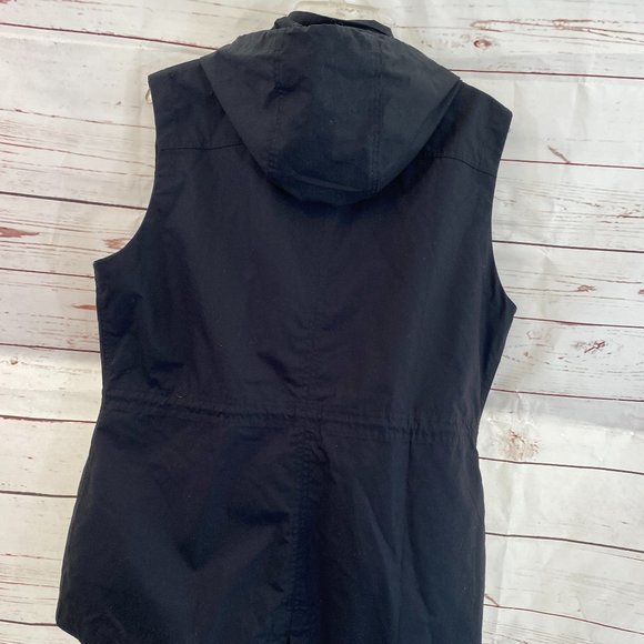 SOLD Howard Hanna Hooded Black Sleeveless Vest NWOT - Picture 2 of 9